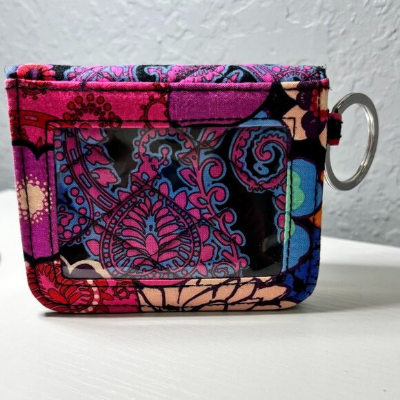 Vera Bradley Floral Fiesta Quilted Wristlet Wallet Key ID Holder - Picture 2 of 3